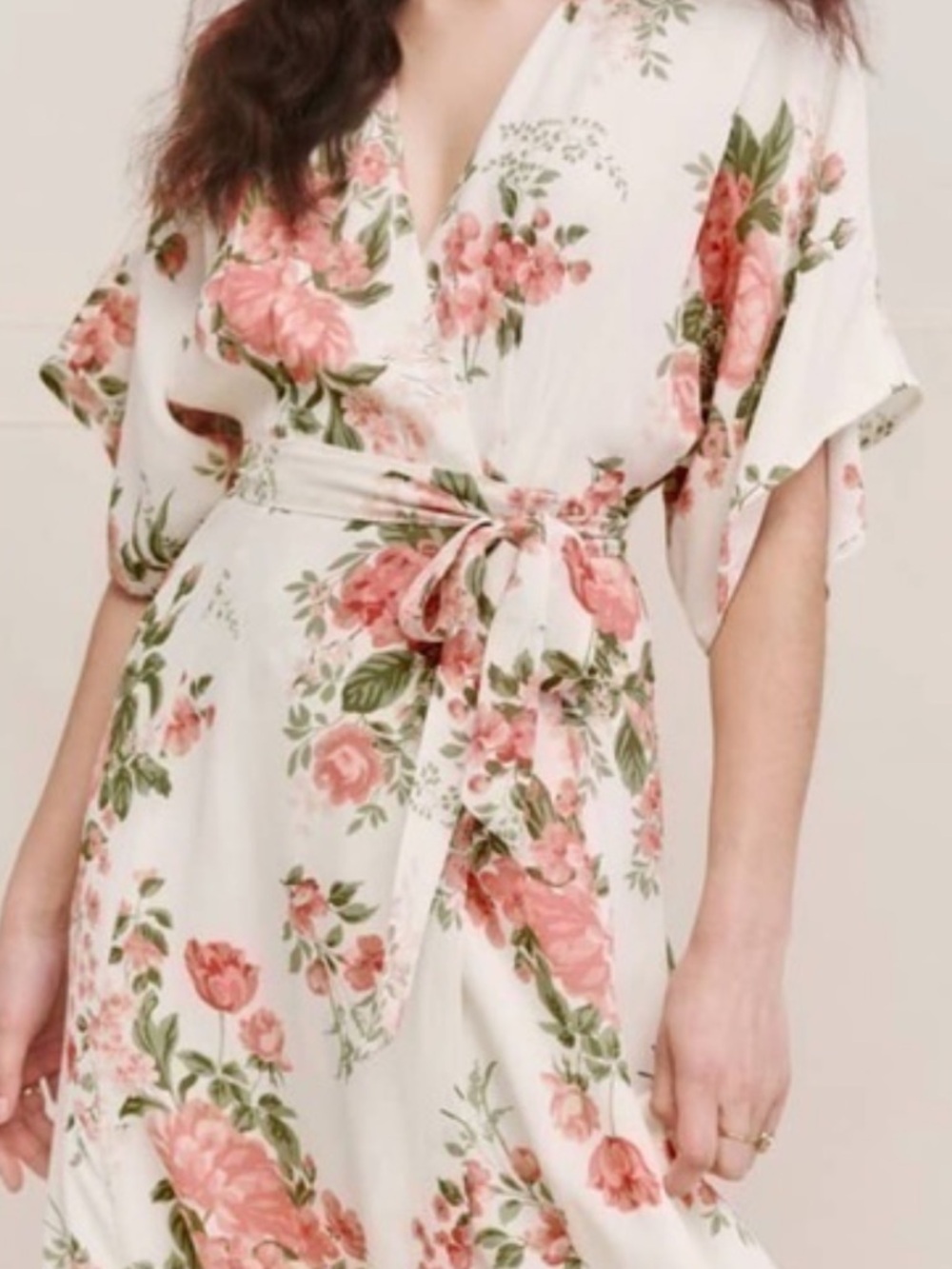 NWT Reformation Winslow Maxi Wrap Dress with Pink Floral in corsage Print large - Picture 2 of 10